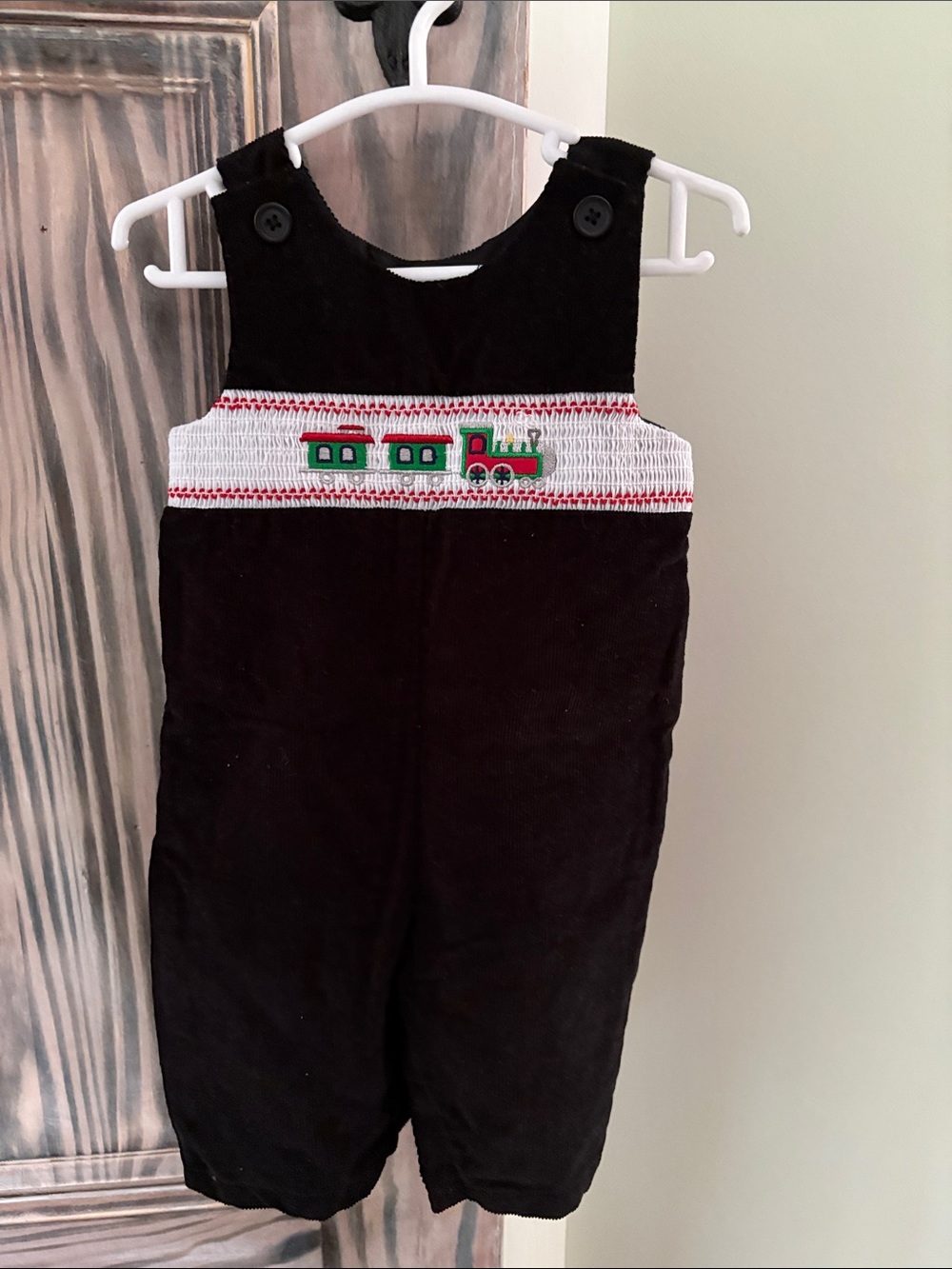 Black Corduroy Train Overalls